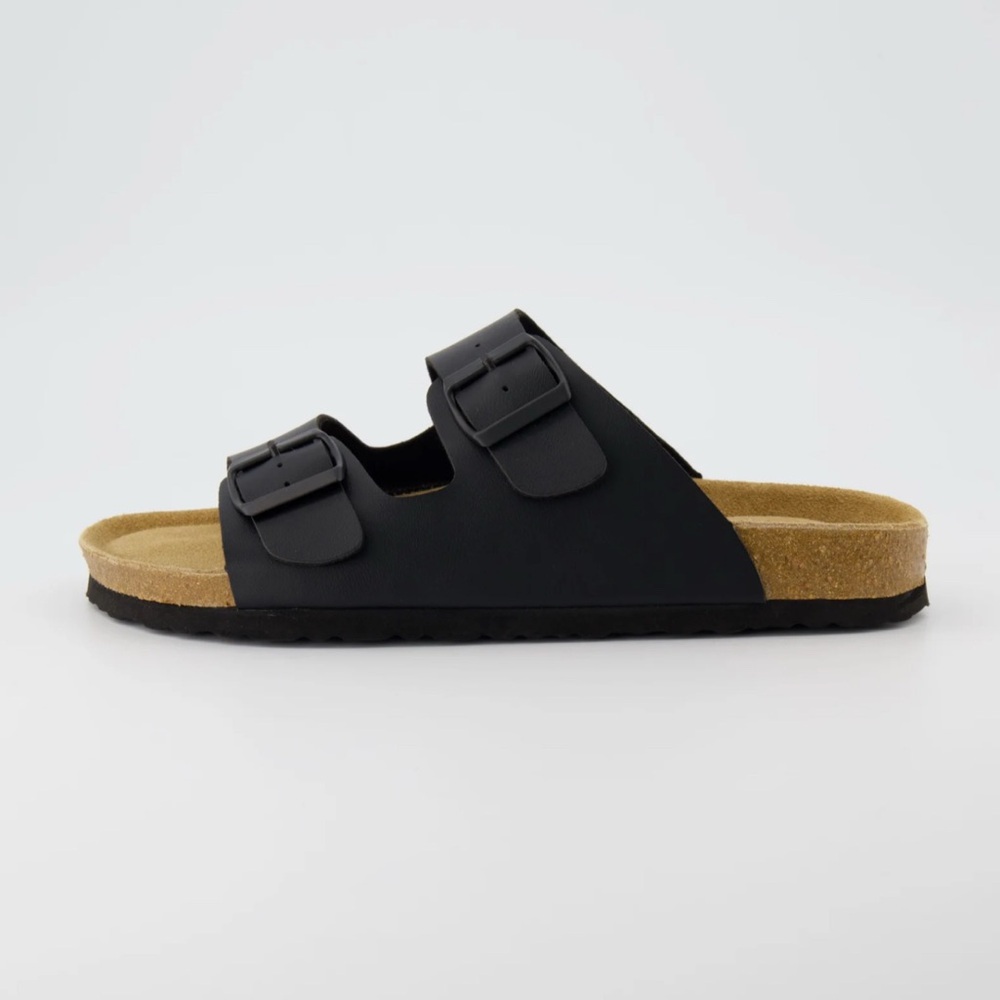 Black Double Strap Sandals
